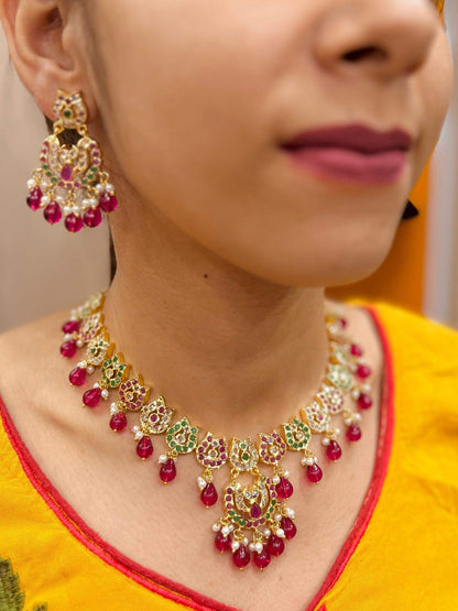 Jadau Necklace Set 52443 - Vijay & Sons