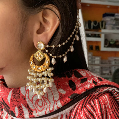 Kundan earrings 54436