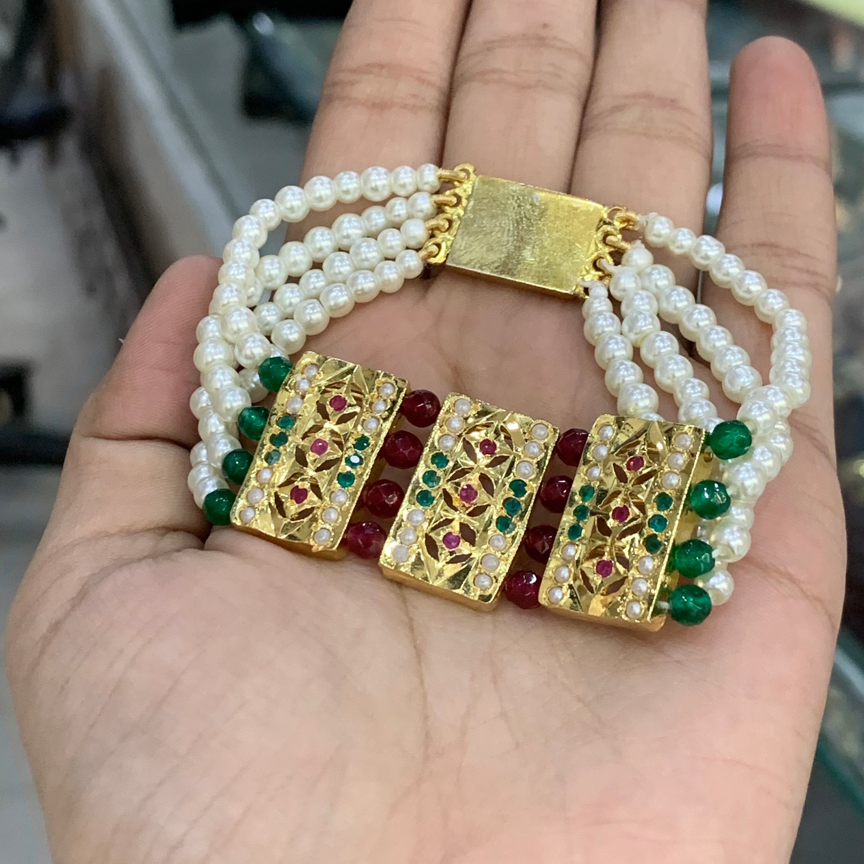 Pearl Bracelet | Gold Bracelet for Women – Peach Tassels