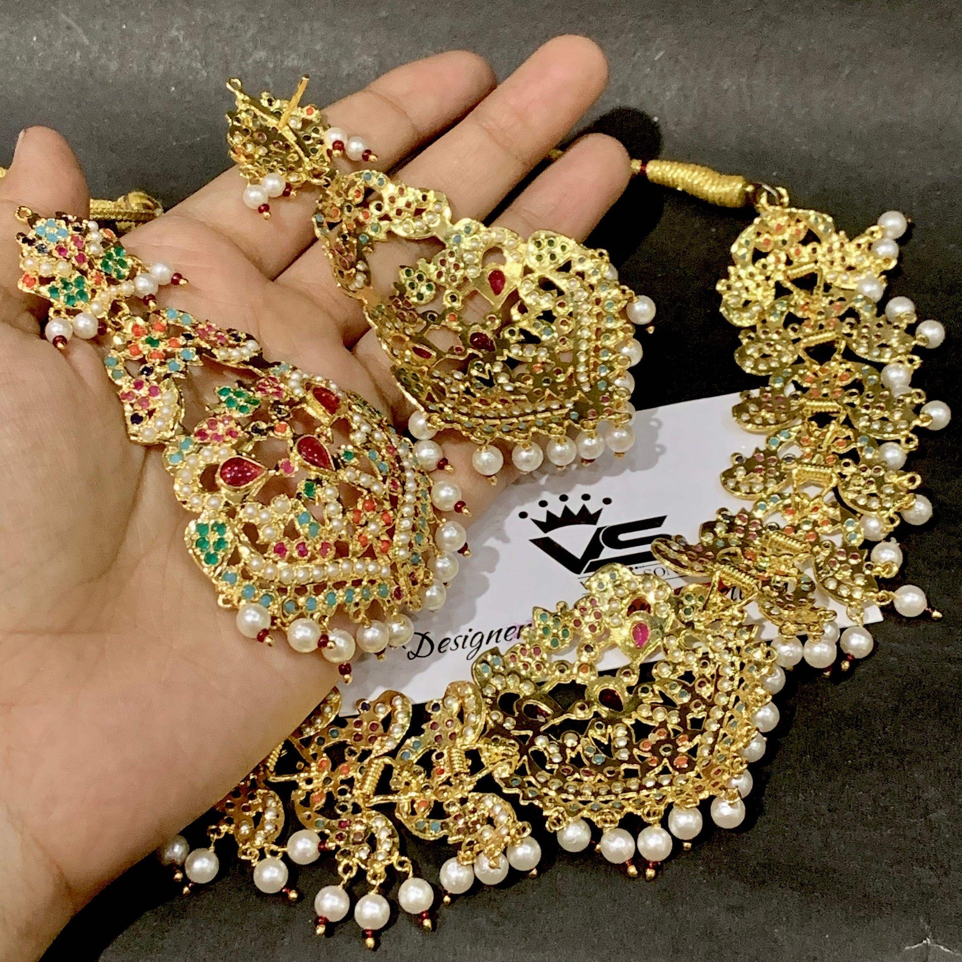 Jadau Necklace Set 134545 - Vijay & Sons