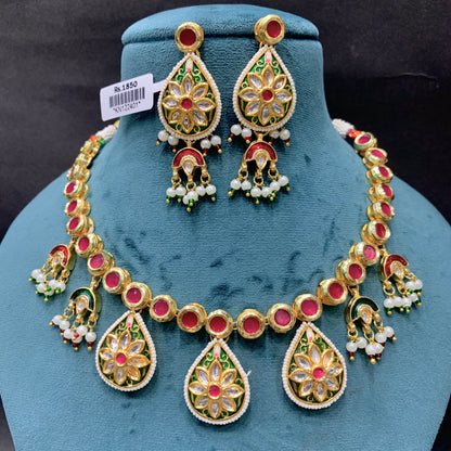 Kundan necklace set 427837446