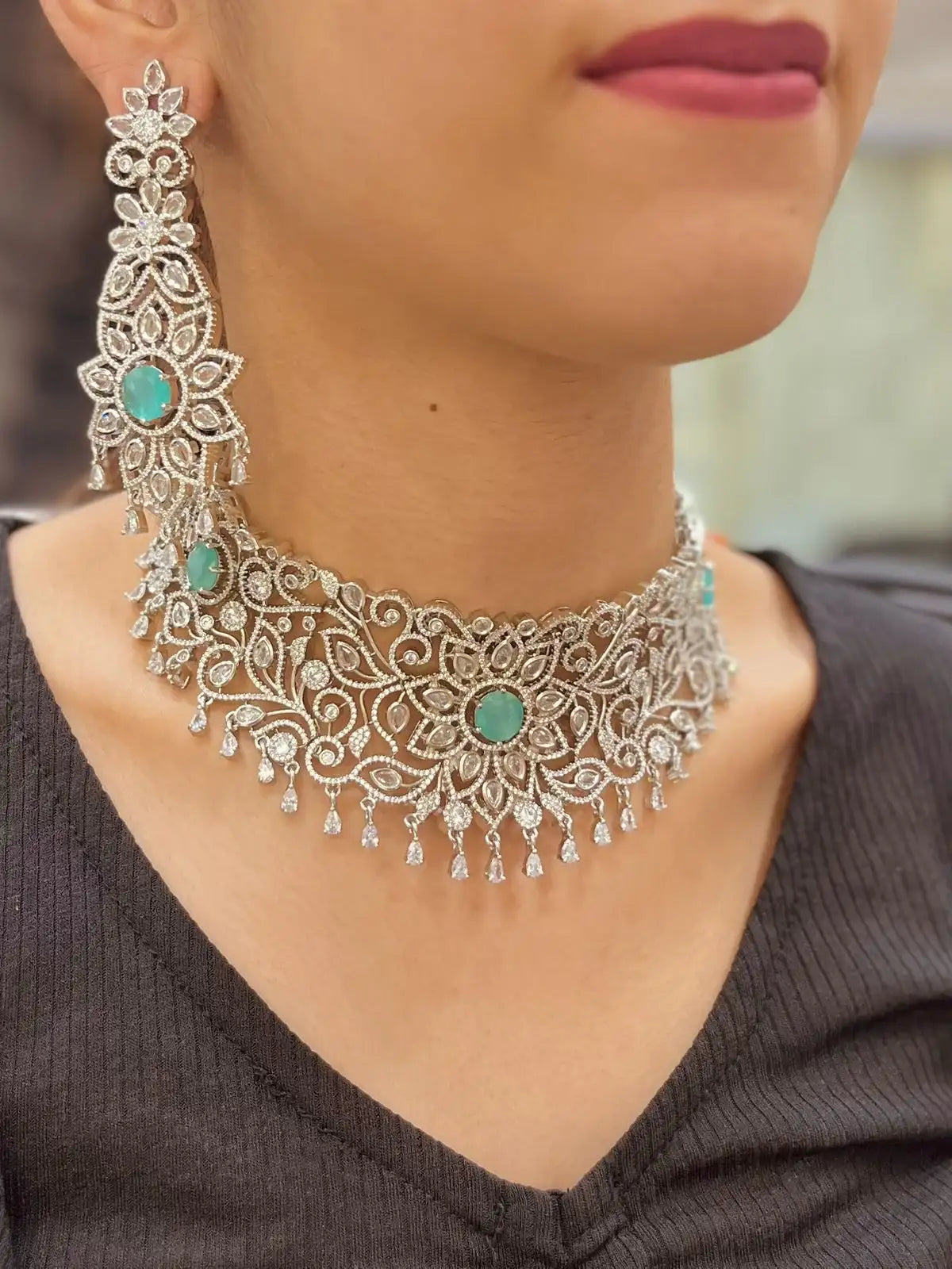Zircon Necklace Set 98644