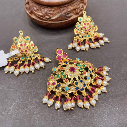 Jadau pendant set 785935 - Vijay & Sons