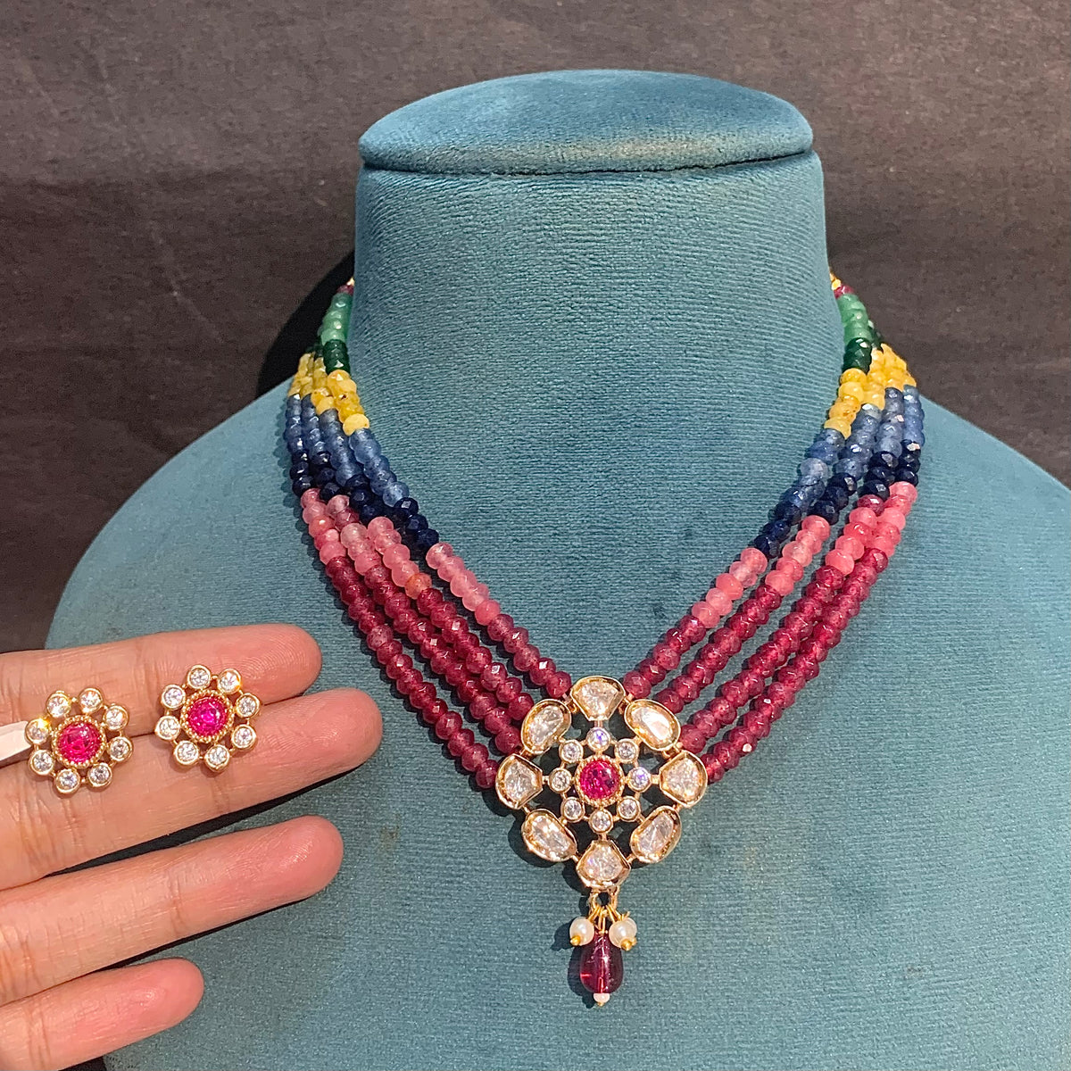 Kundan Necklace Set 566556
