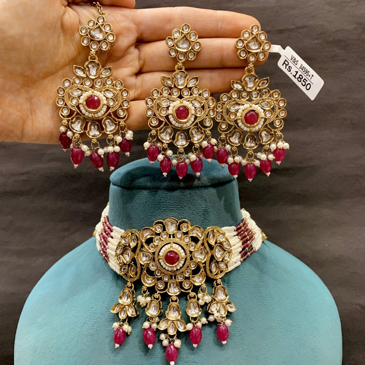 Kundan Necklace Set 57377