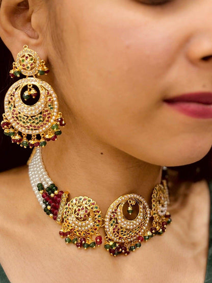 Jadau Necklace set 24578 - Vijay & Sons