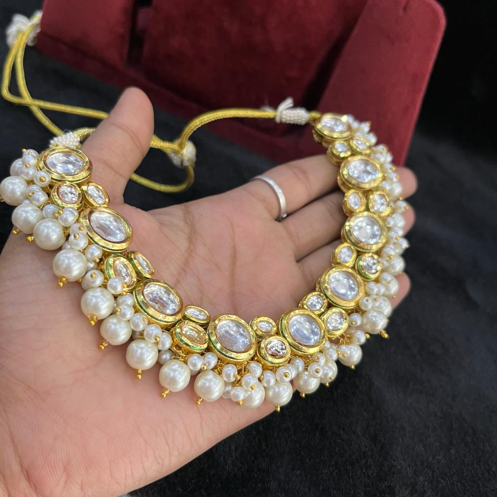 Kundan necklace set 427837446