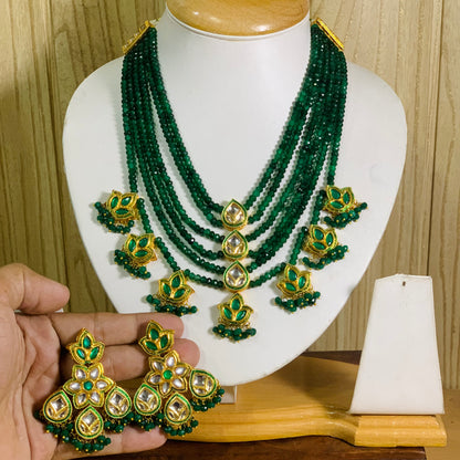 kundan necklace set with ruby beads