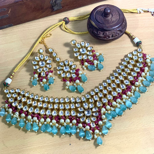 golden kundan necklace set