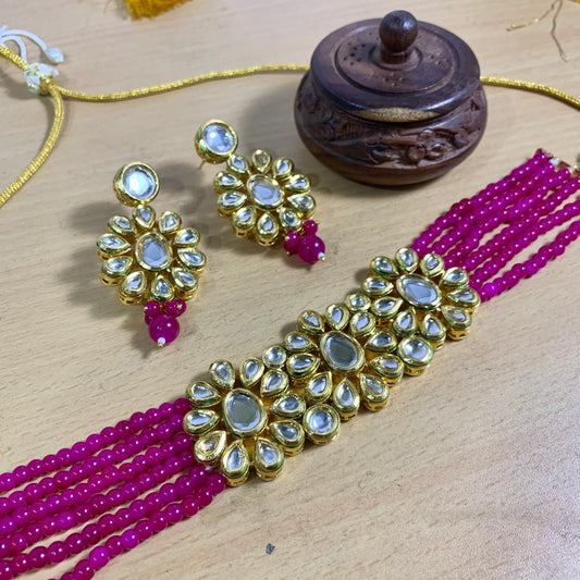 Kundan Necklace Set 45670 - Vijay & Sons