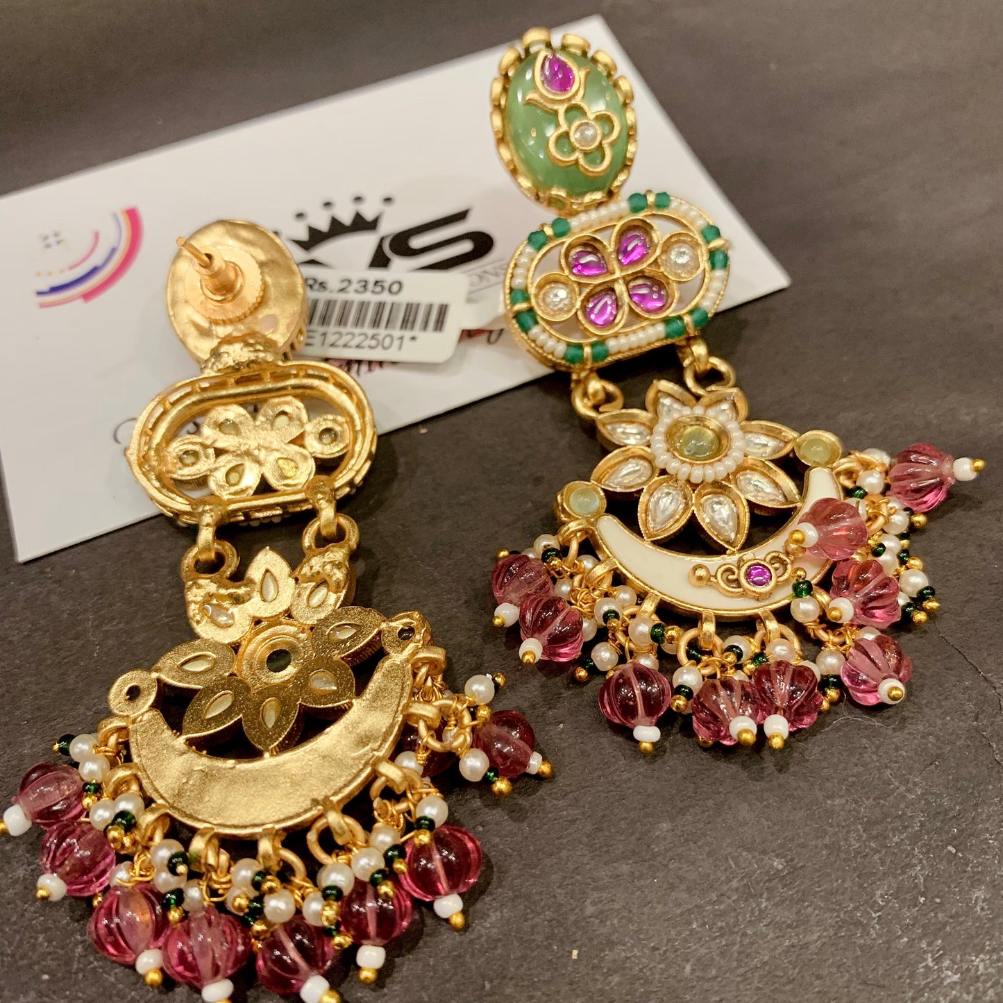 Kundan earrings 8613