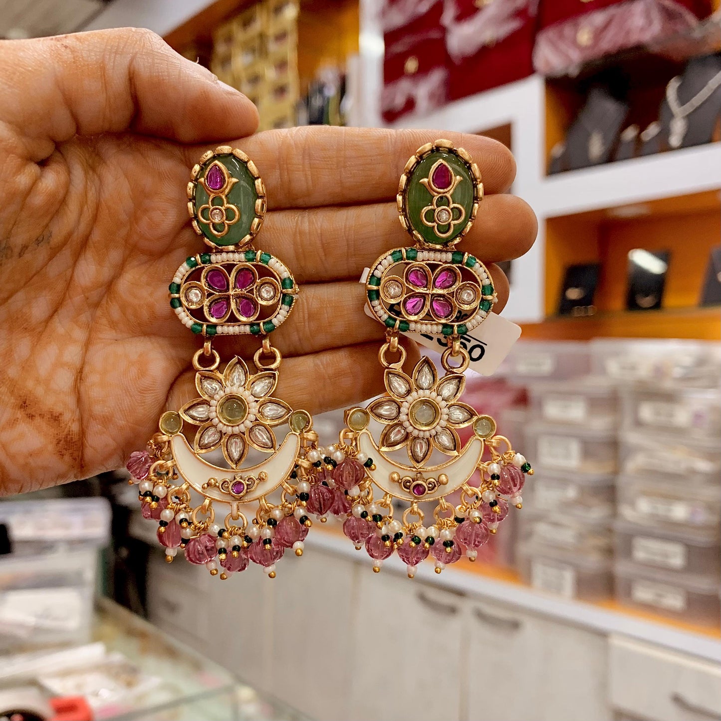 Kundan earrings 8613