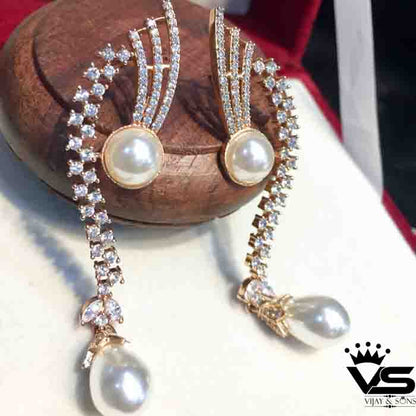 Tassel Dangle Long Drop Wedding Earrings / American Diamond Earrings Dangling For Women Girls freeshipping - Vijay & Sons