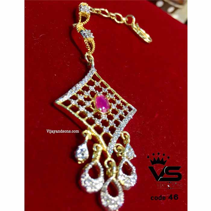 diamond tikka ruby quality freeshipping - Vijay & Sons
