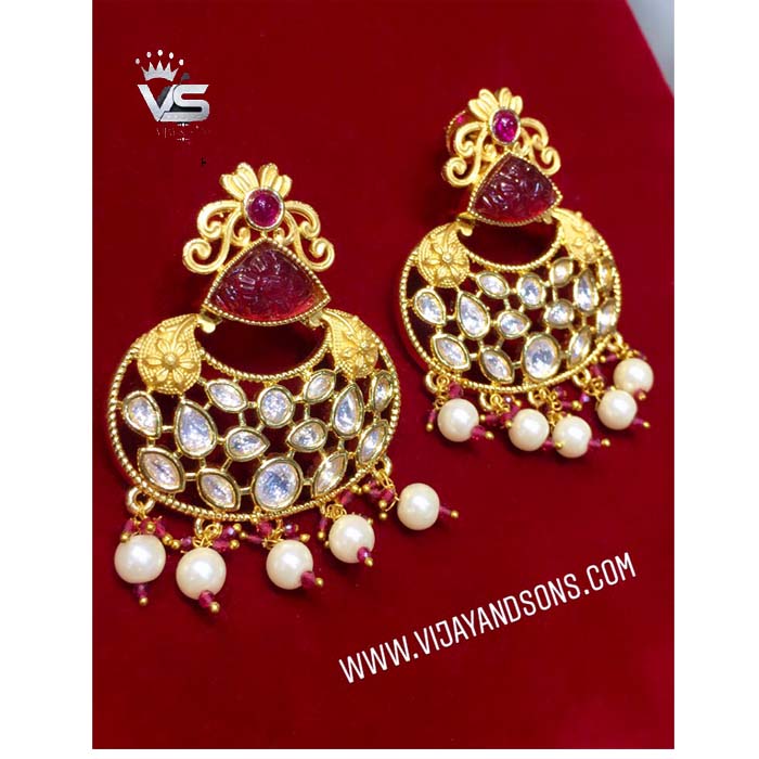 Priyaasi Gold-Plated Temple Jewellery | Earrings in Jhumka Style | Kemp  Stone Earrings for Women | Traditional Goddess Design | Ethnic Earrings for  Women & Girls : Amazon.in: Jewellery