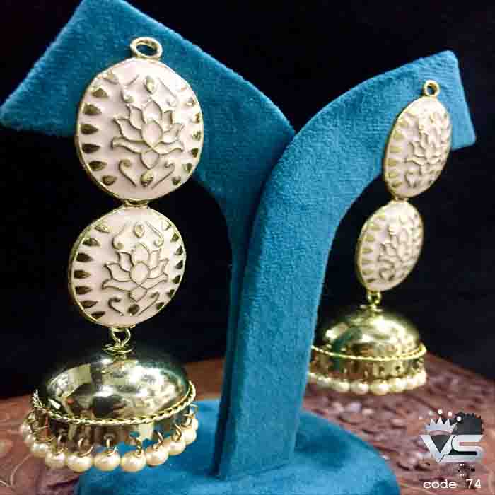Traditional Pearl Jhumki Earrings Set freeshipping - Vijay & Sons