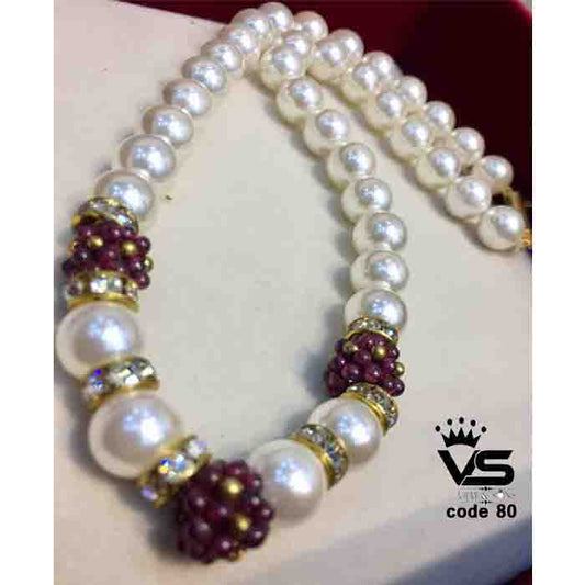 big white pearls mala for party wear freeshipping - Vijay & Sons