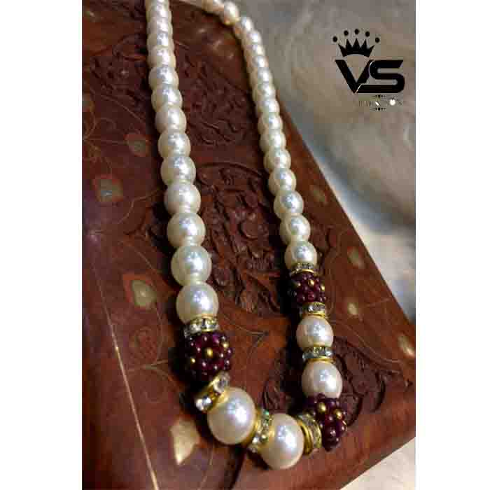 big white pearls mala for party wear freeshipping - Vijay & Sons