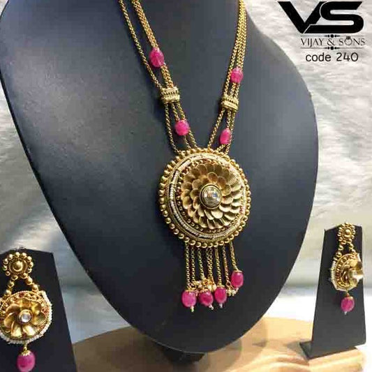 Traditional gold plated pendant set freeshipping - Vijay & Sons