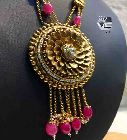 Traditional gold plated pendant set freeshipping - Vijay & Sons