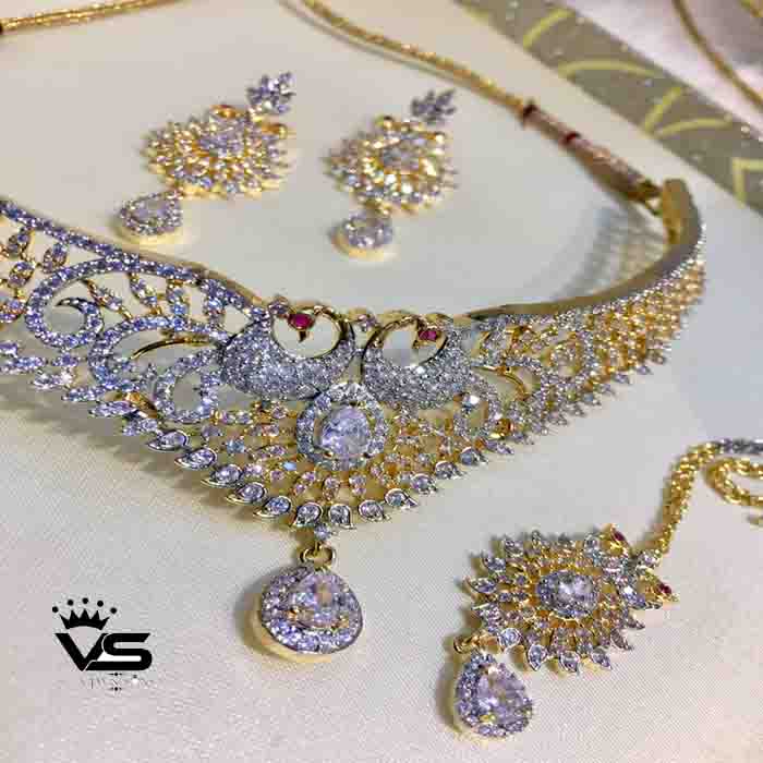 latest diamond necklace set for girls freeshipping - Vijay & Sons