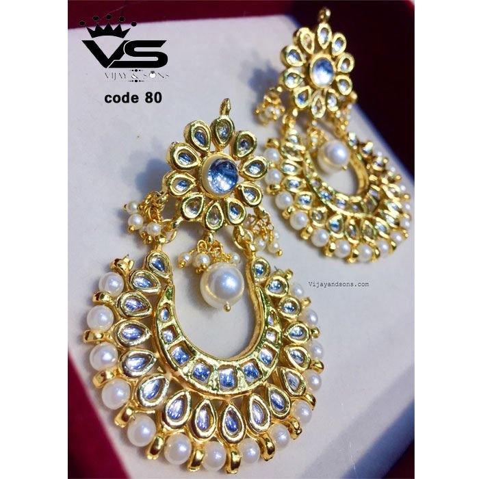 kundan earrings quality freeshipping - Vijay & Sons