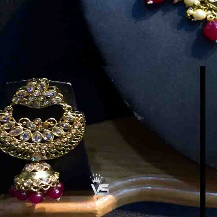 Indian Antique Jewellery Set / Kundan Black Meena Necklace freeshipping - Vijay & Sons