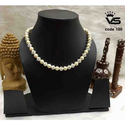 white and cream stylish pearl malla freeshipping - Vijay & Sons