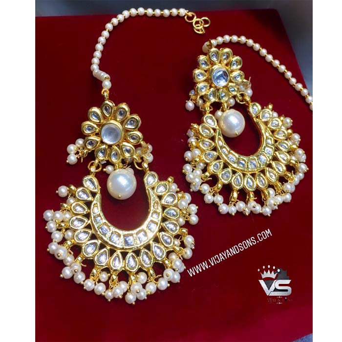 simple &beutifil kundan earrings freeshipping - Vijay & Sons