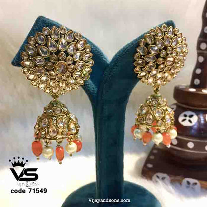 kundan quality earrings for woman freeshipping - Vijay & Sons