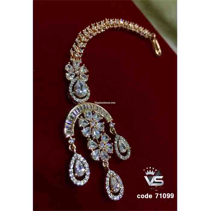 rose gold quality diamond mang tikka freeshipping - Vijay & Sons