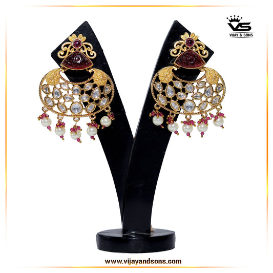 Kundan Earrings freeshipping - Vijay & Sons