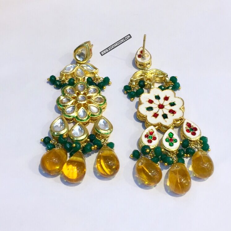 Traditional Ruby and Kundan Earrings Available Online