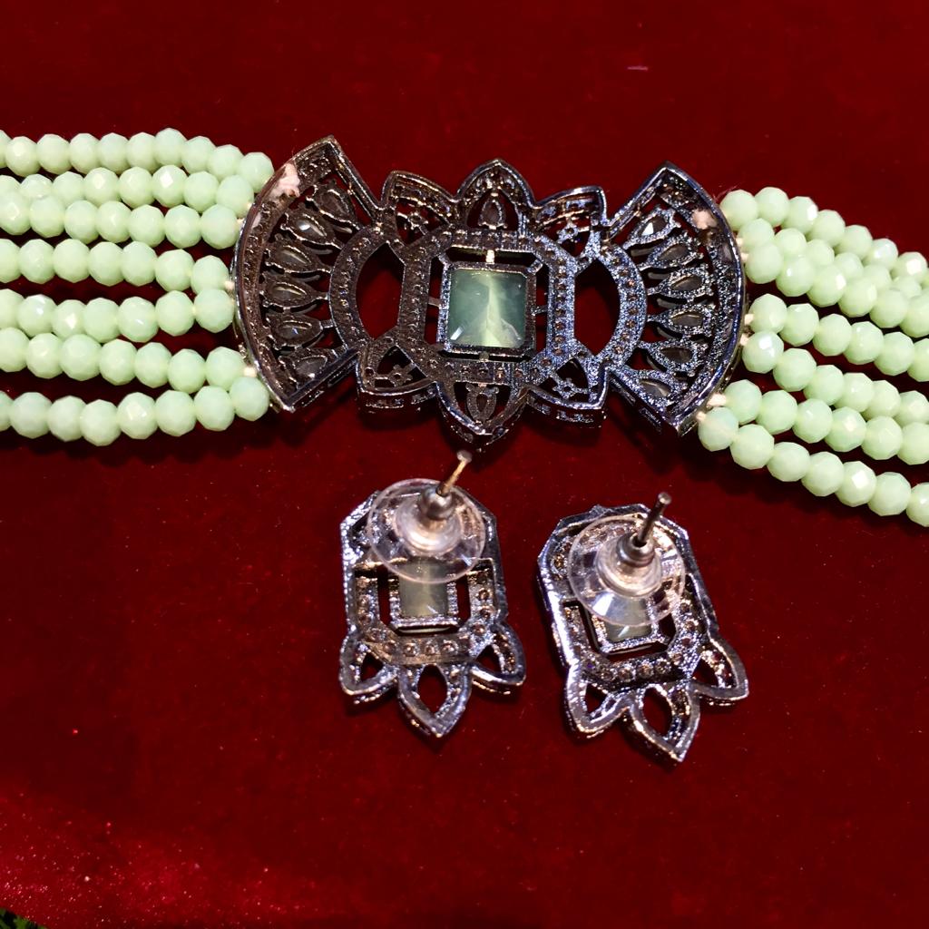 American Diamond Necklace set 826374 - Vijay & Sons