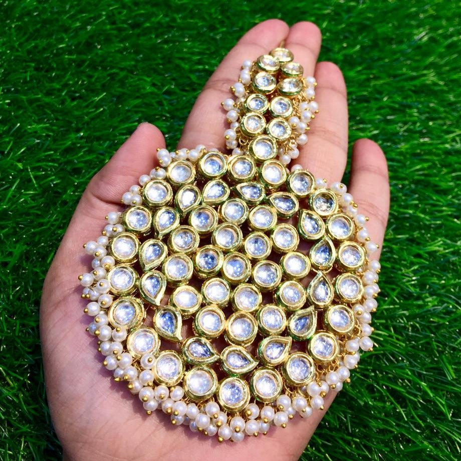 Efulgenz Indian Jewelry Antique Round Faux Pearl Crystal Kundan Bollywood  Adjustable Big Ring Finger for Women, Maroon - Walmart.com