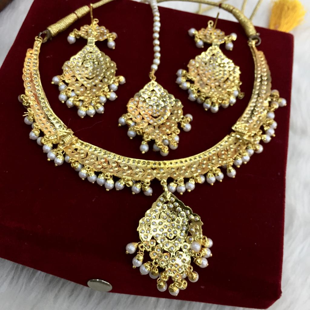 Jadau Necklace Set 29484 - Vijay & Sons