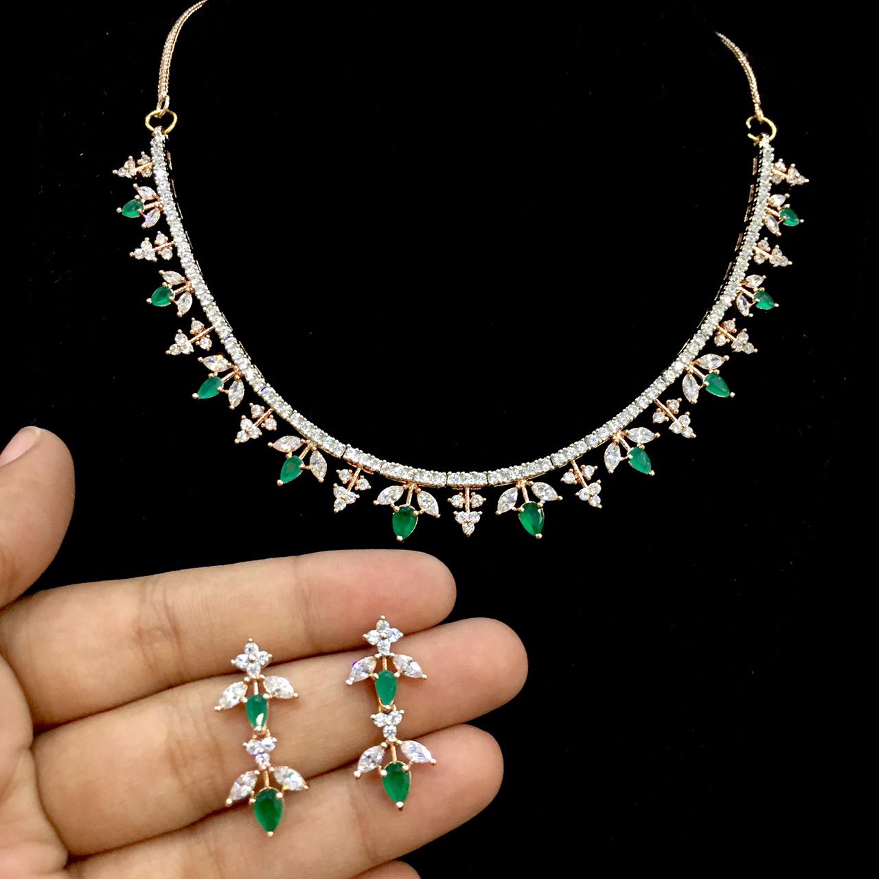 Diamond necklace set 6565 - Vijay & Sons