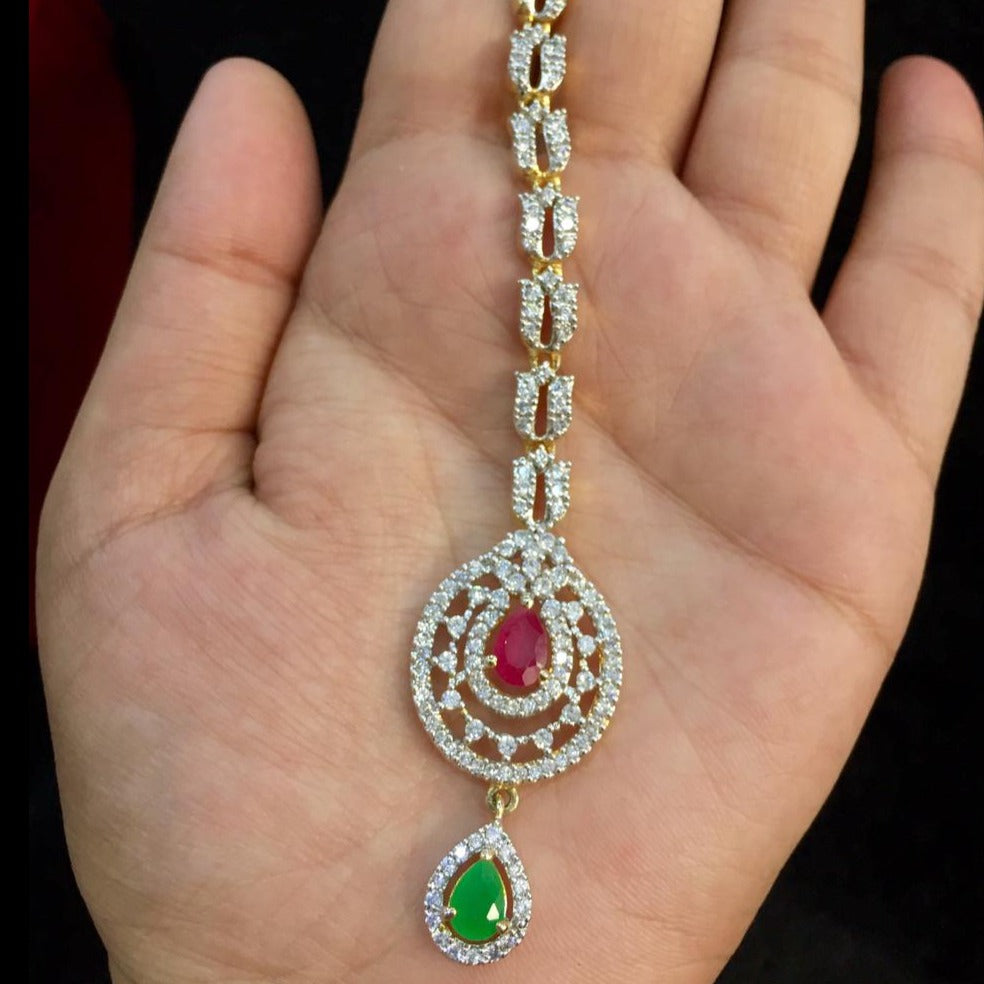 Diamond maang tikka 533355 - Vijay & Sons