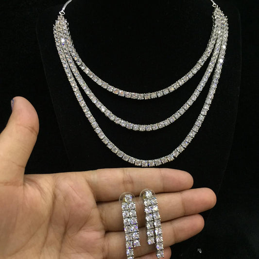Diamond necklace set99776 - Vijay & Sons