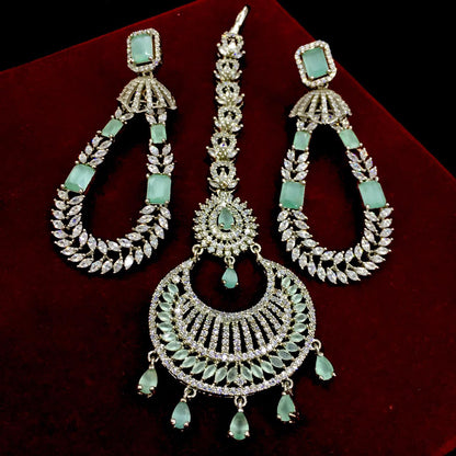 Diamond earrings tikka 544334 - Vijay & Sons