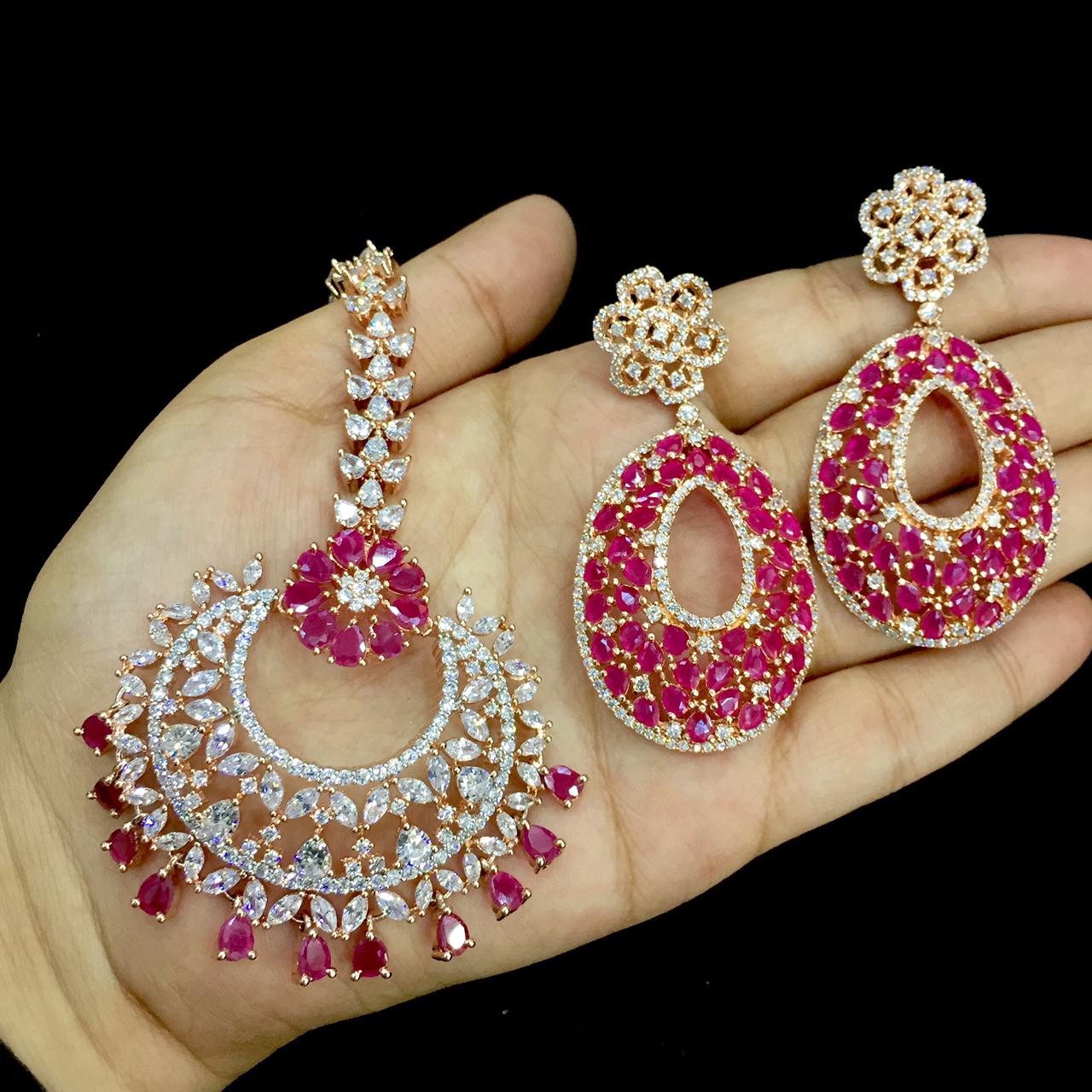 Diamond tikka earrings 7554345 - Vijay & Sons