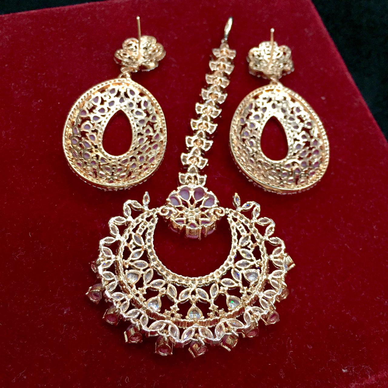 Diamond tikka earrings 7554345 - Vijay & Sons