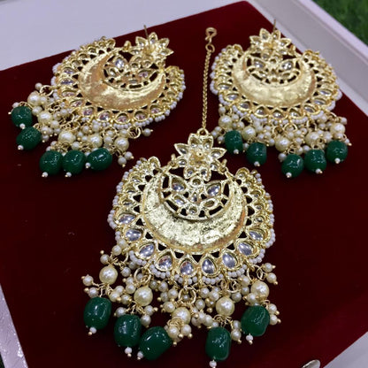 Kundan tikka earrings 544533 - Vijay & Sons