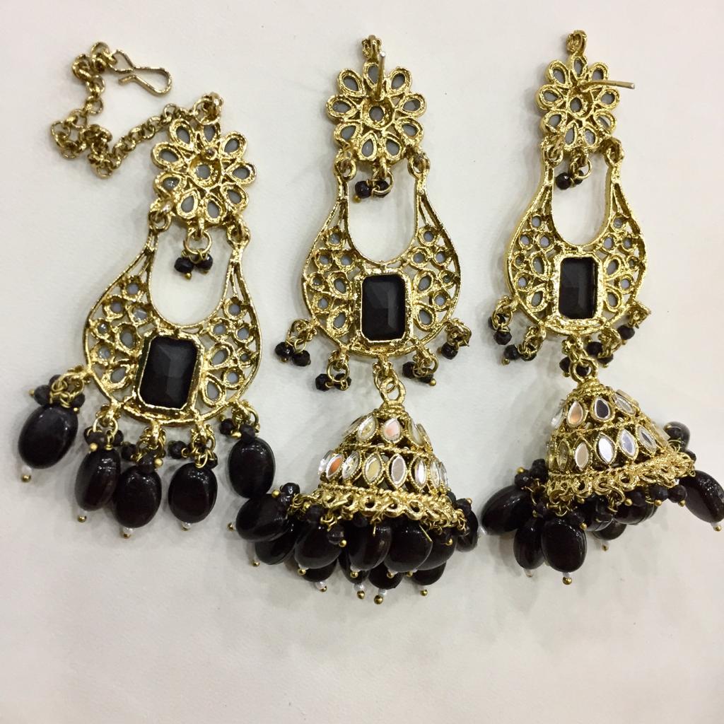 Kundan tikka earrings 664443 - Vijay & Sons