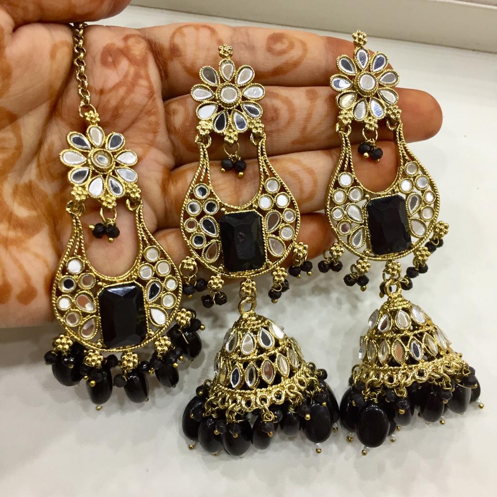 Kundan tikka earrings 664443 - Vijay & Sons