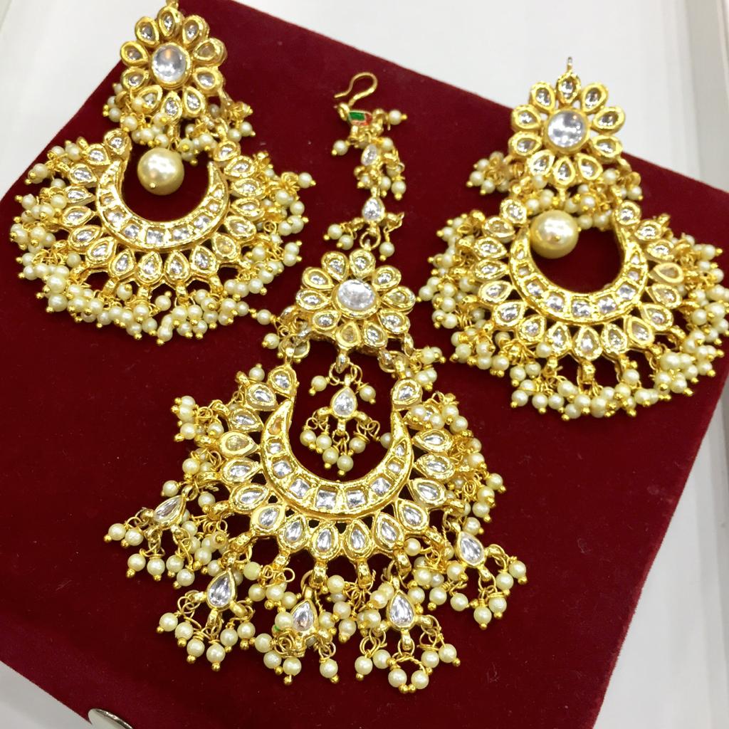 Kundan tikka earrings 644435 - Vijay & Sons