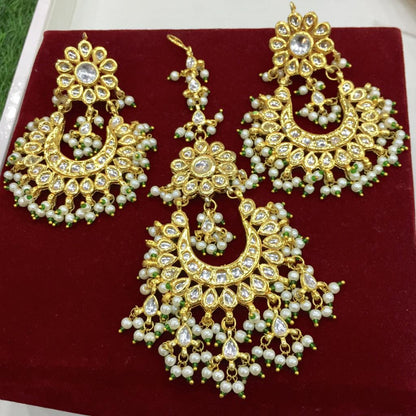 Kundan tikka earrings - Vijay & Sons