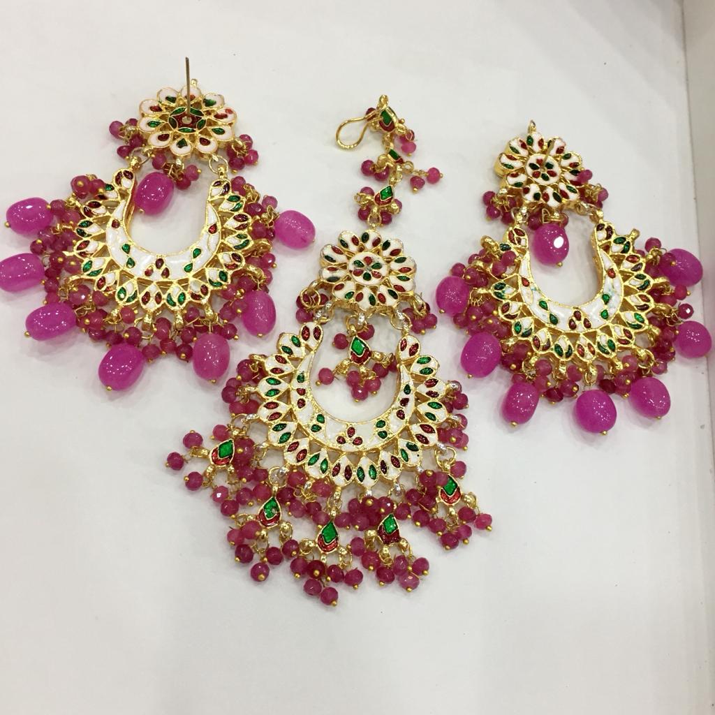 Kundan tikka earrings 345564 - Vijay & Sons