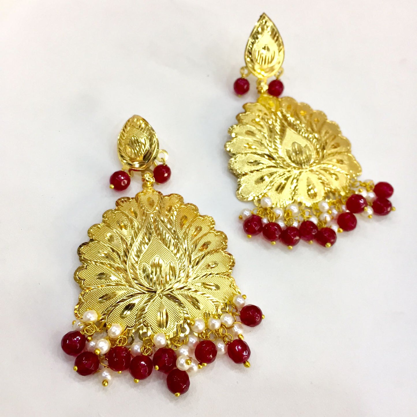 Antique gold plated earrings 44333 - Vijay & Sons