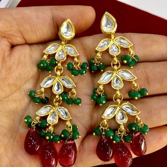 Kundan Earrings, 74466 - Vijay & Sons